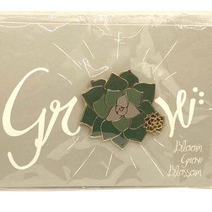 NWT Pro Flowers brand bloom, grow, blossom enameled floral double lapel pin.